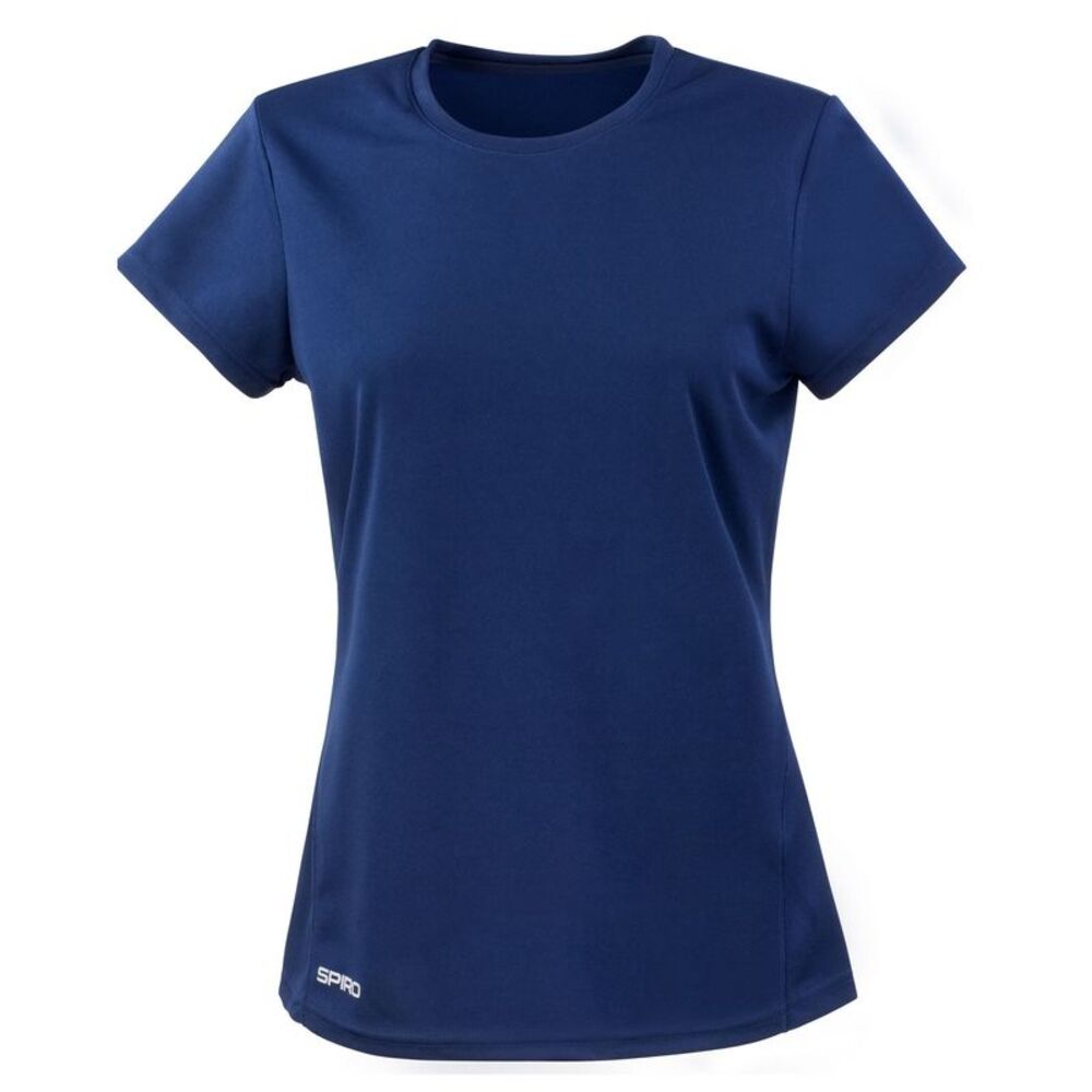 Spiro Womens/Ladies Quick Dry Short-Sleeved T-Shirt / Navy Blue